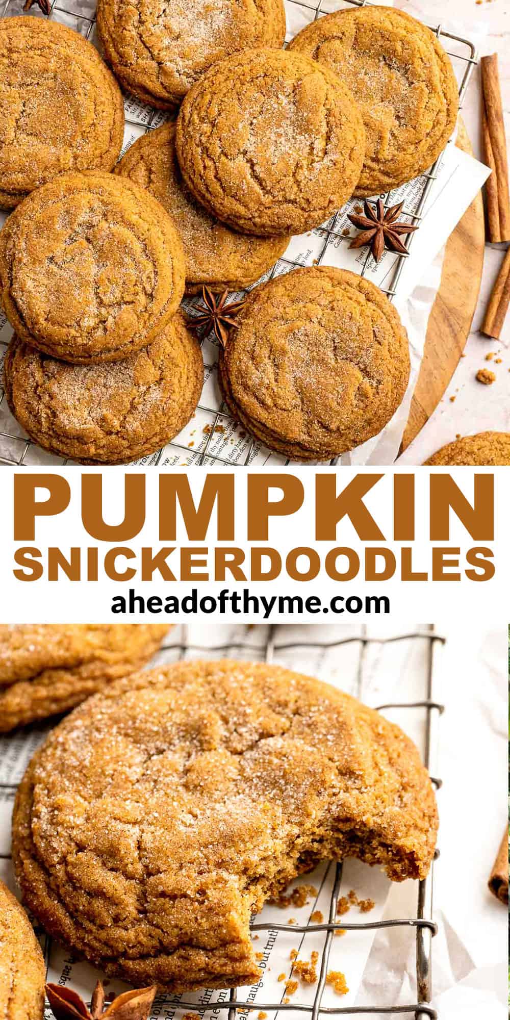 This no-chill pumpkin snickerdoodle cookie recipe is soft, chewy, and full of pumpkin spice flavor. Ready in 30 minutes and perfect for fall baking. | aheadofthyme.com