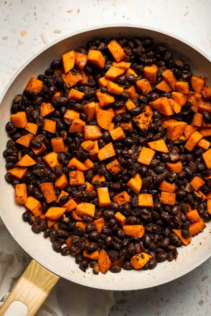 Spice up taco night with these delicious Sweet Potato and Black Bean Tacos. A quick and healthy vegetarian dinner ready in under 30 minutes. | aheadofthyme.com