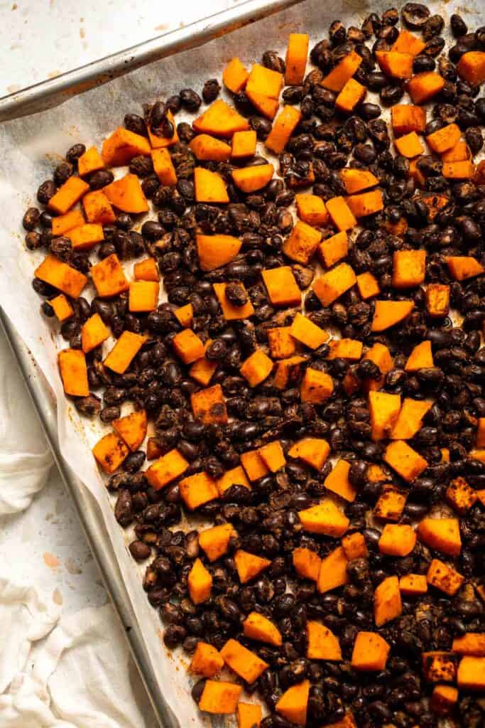 Spice up taco night with these delicious Sweet Potato and Black Bean Tacos. A quick and healthy vegetarian dinner ready in under 30 minutes. | aheadofthyme.com