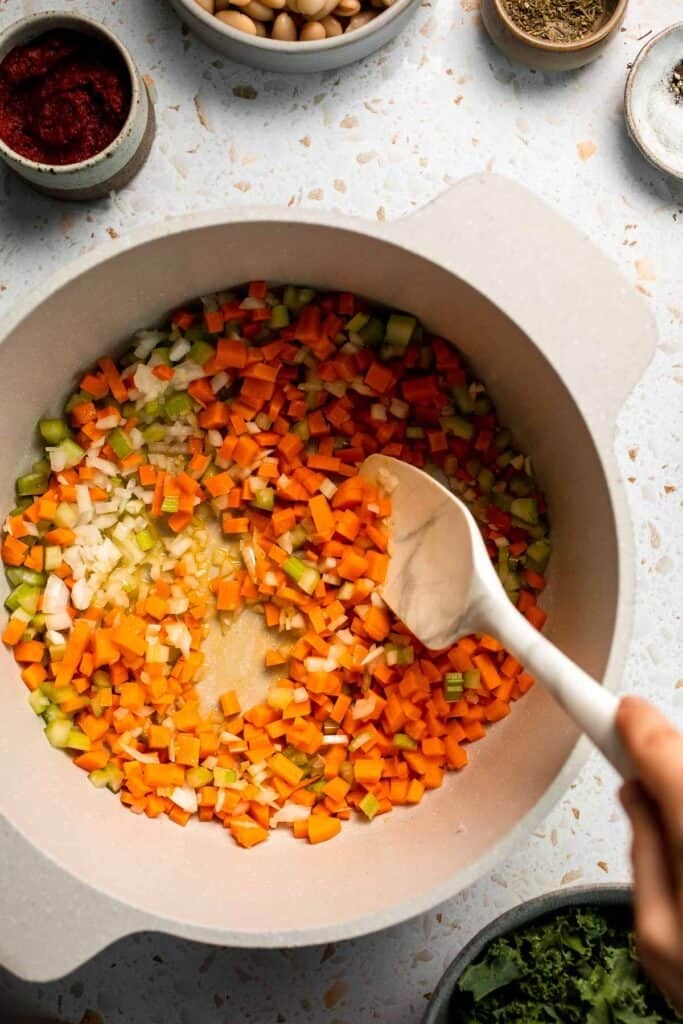 Old Fashioned Vegetable Barley Soup is hearty, healthy, and easy to make. A comforting one-pot classic packed with nutritious veggies and pearl barley. | aheadofthyme.com