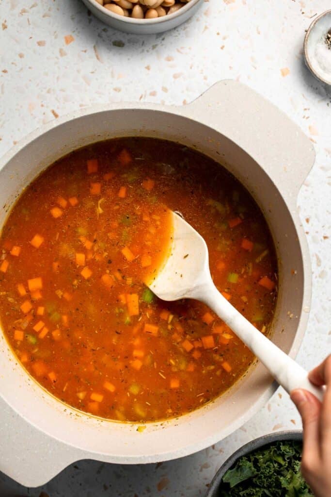Old Fashioned Vegetable Barley Soup is hearty, healthy, and easy to make. A comforting one-pot classic packed with nutritious veggies and pearl barley. | aheadofthyme.com