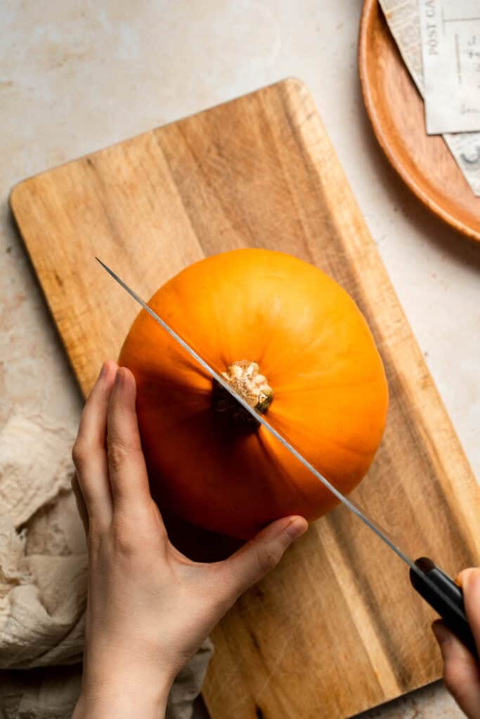 Learn how to make your own homemade pumpkin puree from scratch with this easy recipe. Fresh, creamy, and perfect for all your fall baking needs! | aheadofthyme.com