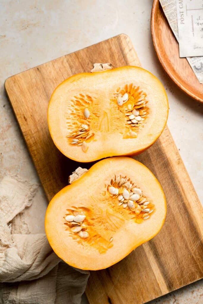 Learn how to make your own homemade pumpkin puree from scratch with this easy recipe. Fresh, creamy, and perfect for all your fall baking needs! | aheadofthyme.com