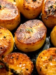 Fondant potatoes, or melting potatoes, are crispy outside and creamy inside. An elegant French side dish that's perfect for holidays. | aheadofthyme.com