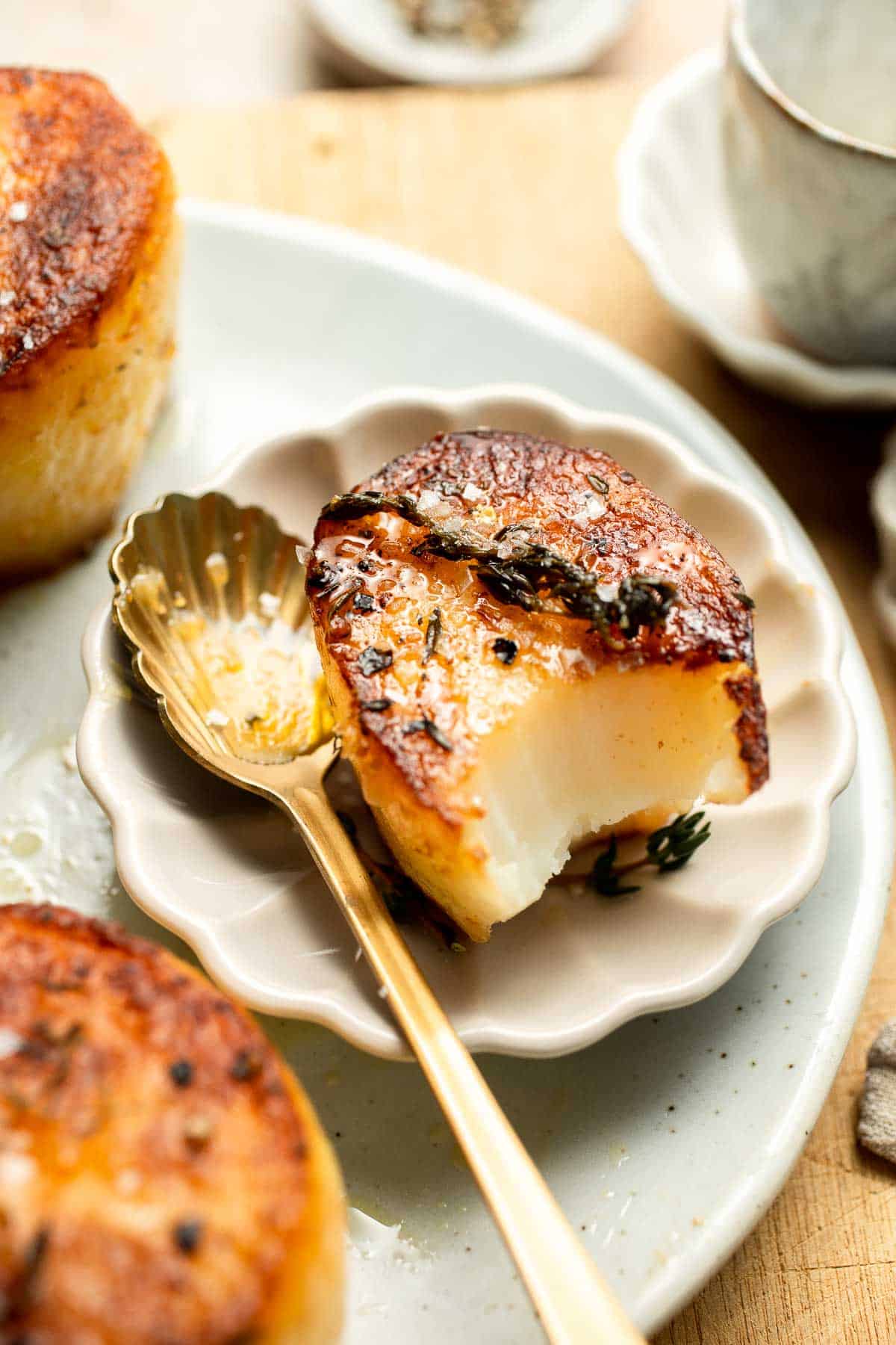 Fondant potatoes, or melting potatoes, are crispy outside and creamy inside. An elegant French side dish that’s perfect for holidays. | aheadofthyme.com