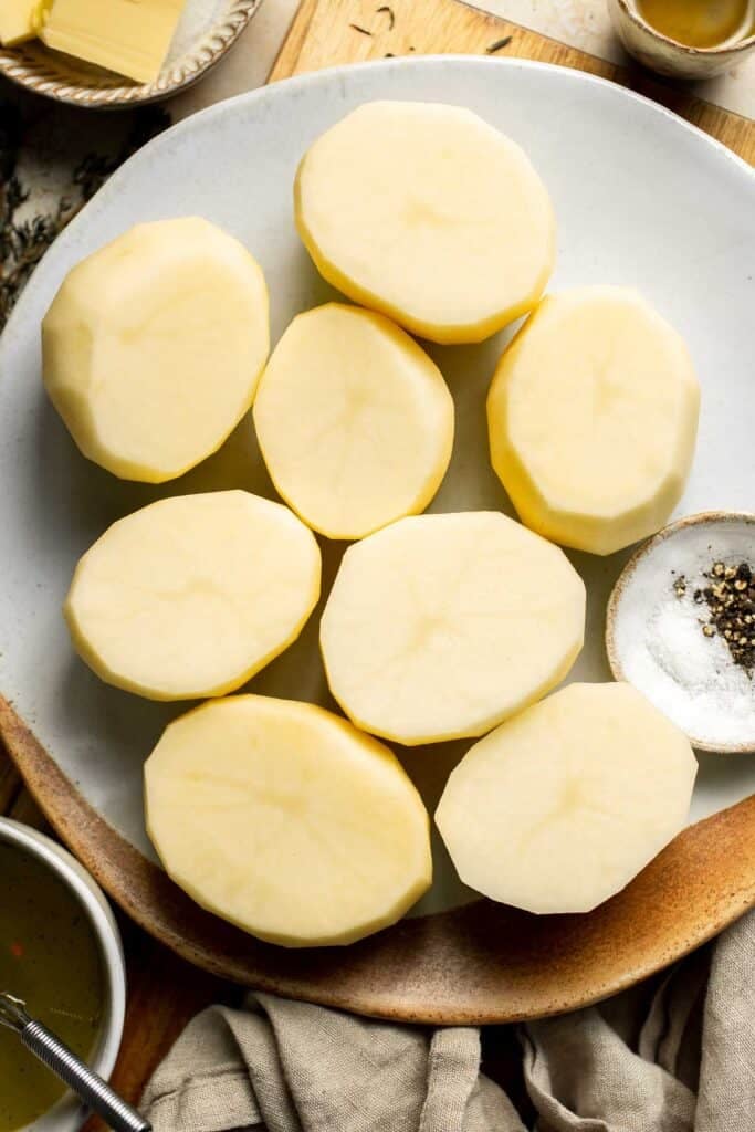 Fondant potatoes, or melting potatoes, are crispy outside and creamy inside. An elegant French side dish that’s perfect for holidays. | aheadofthyme.com
