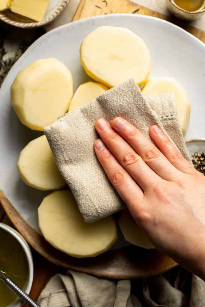 Fondant potatoes, or melting potatoes, are crispy outside and creamy inside. An elegant French side dish that’s perfect for holidays. | aheadofthyme.com