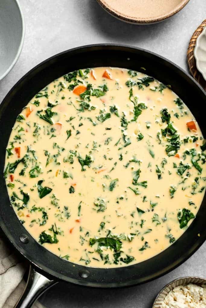 Kale and Sweet Potato Frittata is a protein-packed, one-pan meal with nutrient-dense kale, sweet potatoes, and creamy feta in a fluffy egg base. | aheadofthyme.com