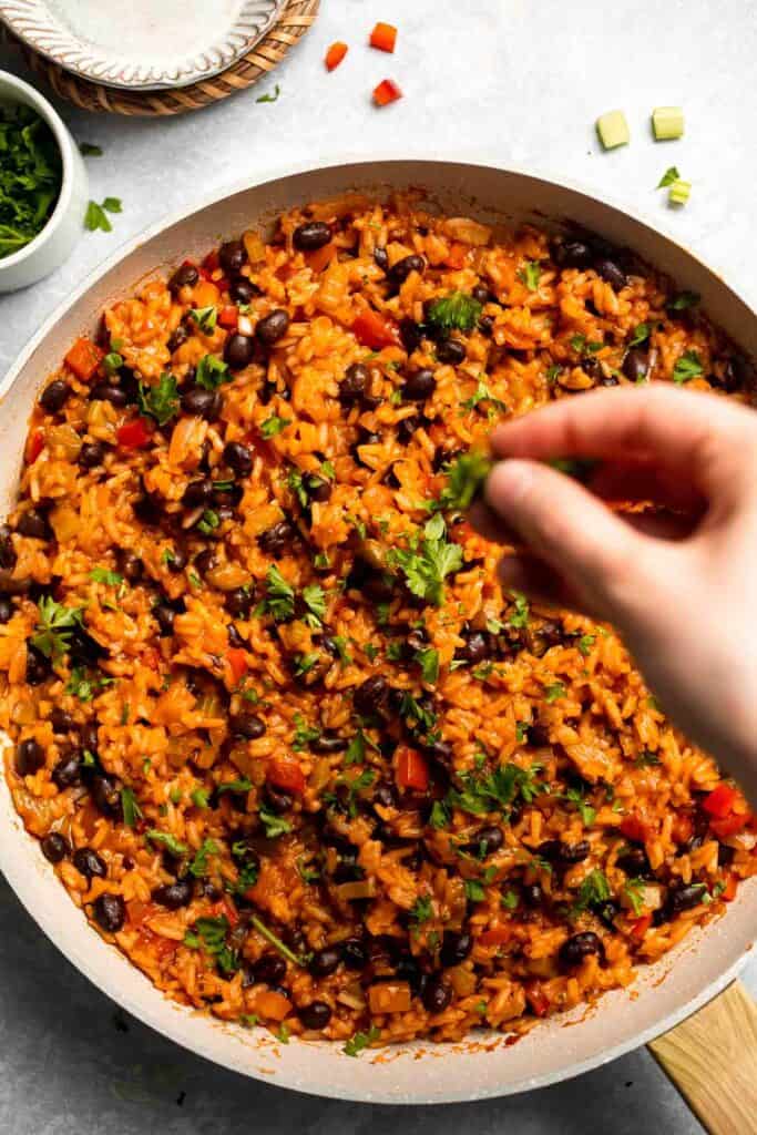One Pot Vegetarian Jambalaya is a bold, flavorful Cajun rice dish with beans and veggies that's hearty, healthy, and easy to make. | aheadofthyme.com
