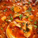 Warm up with this hearty and healthy vegetable cabbage soup packed with potatoes and carrots. A cozy one-pot meal ready in 30 minutes. | aheadofthyme.com