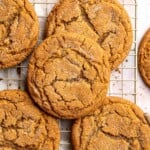 Soft and chewy gingerdoodle cookies, also known as ginger snickerdoodles, rolled in cinnamon ginger sugar with warm spices and molasses. | aheadofthyme.com