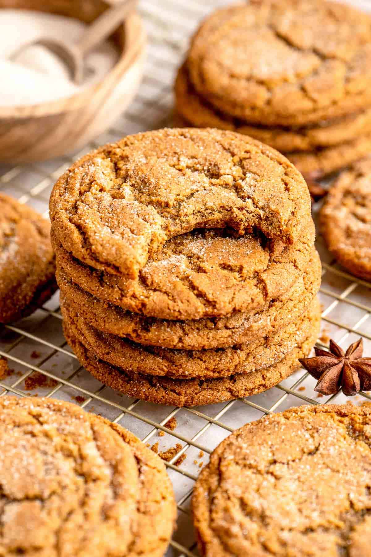 Soft and chewy gingerdoodle cookies, also known as ginger snickerdoodles, rolled in cinnamon ginger sugar with warm spices and molasses. | aheadofthyme.com