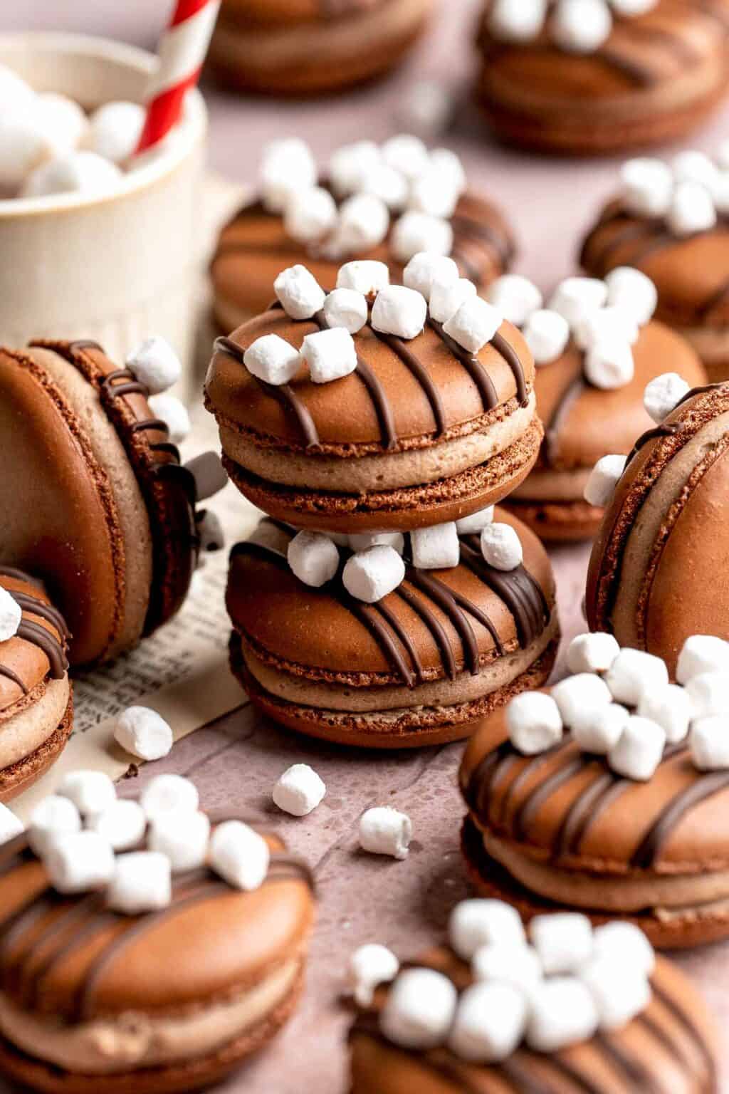Hot Chocolate Macarons - Ahead of Thyme