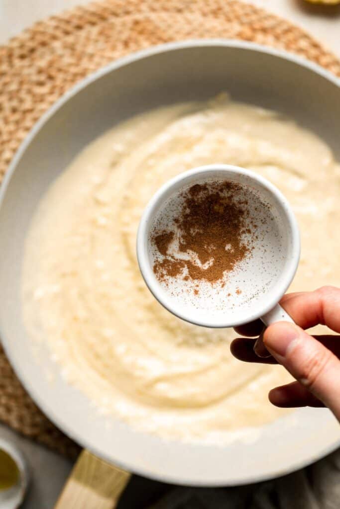 Roasted Brussels Sprouts Pasta is creamy, cozy, and full of caramelized sprouts tossed in a garlic Parmesan sauce. A delicious and easy weeknight dinner. | aheadofthyme.com