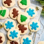 Easy slice and bake Christmas cookies with buttery dough and festive colors, perfect for make ahead holiday baking. | aheadofthyme.com