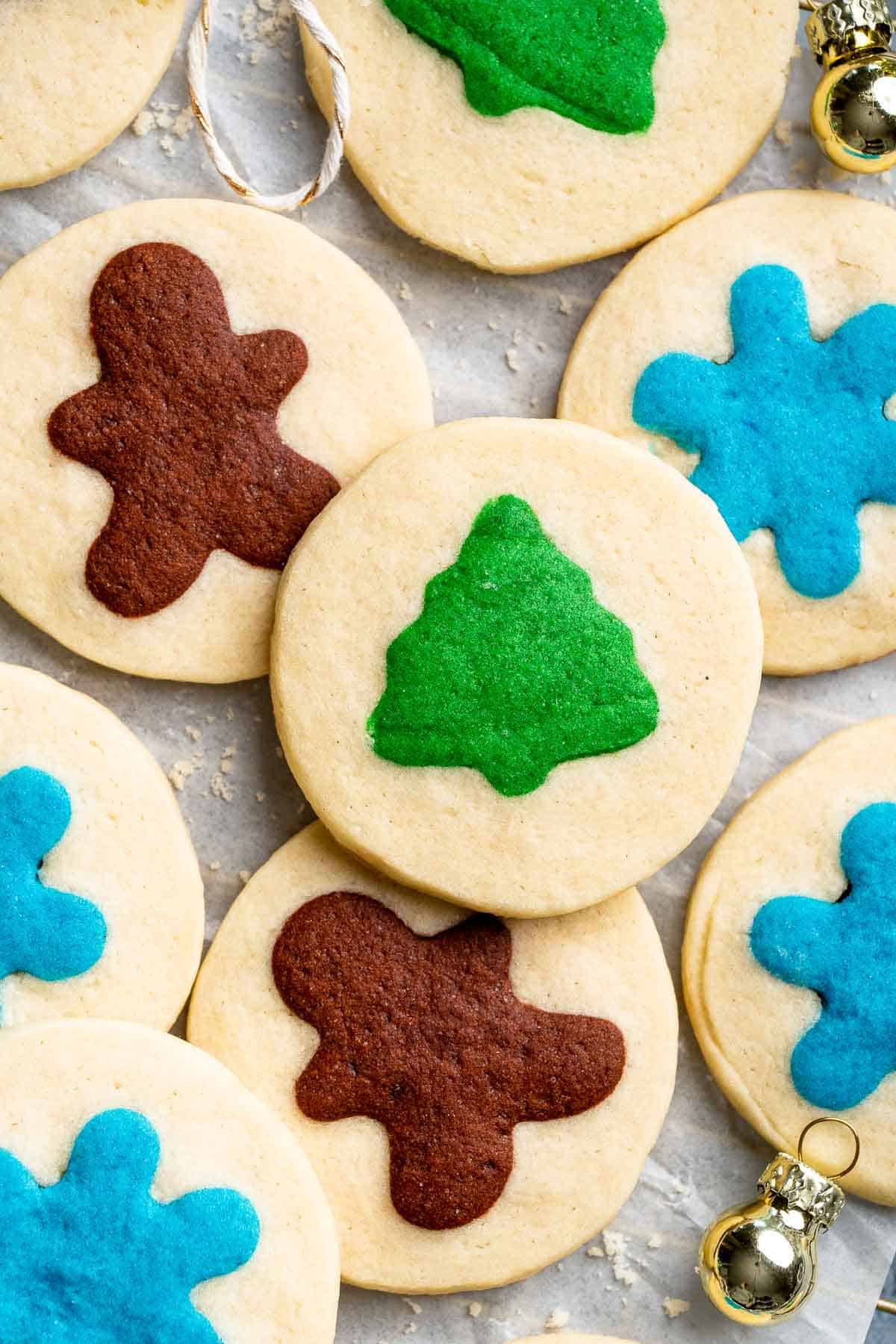 Easy slice and bake Christmas cookies with buttery dough and festive colors, perfect for make ahead holiday baking. | aheadofthyme.com
