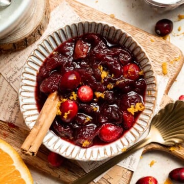 This slow cooker cranberry sauce is sweet, tart, and perfectly spiced. Make this easy cranberry sauce in the crockpot for a stress-free holiday side. | aheadofthyme.com