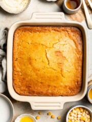 Soft, buttery, and comforting, this Southern Spoon Bread is part cornbread, part casserole. Perfectly fluffy and easy to make for any meal. | aheadofthyme.com