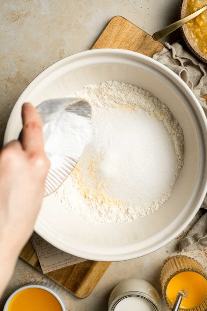 Soft, buttery, and comforting, this Southern Spoon Bread is part cornbread, part casserole. Perfectly fluffy and easy to make for any meal. | aheadofthyme.com