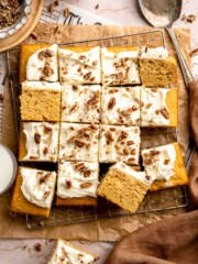 Sweet Potato Cake with Cream Cheese Frosting is soft, moist, and full of warm spice. It's a cozy fall dessert everyone will love. | aheadofthyme.com