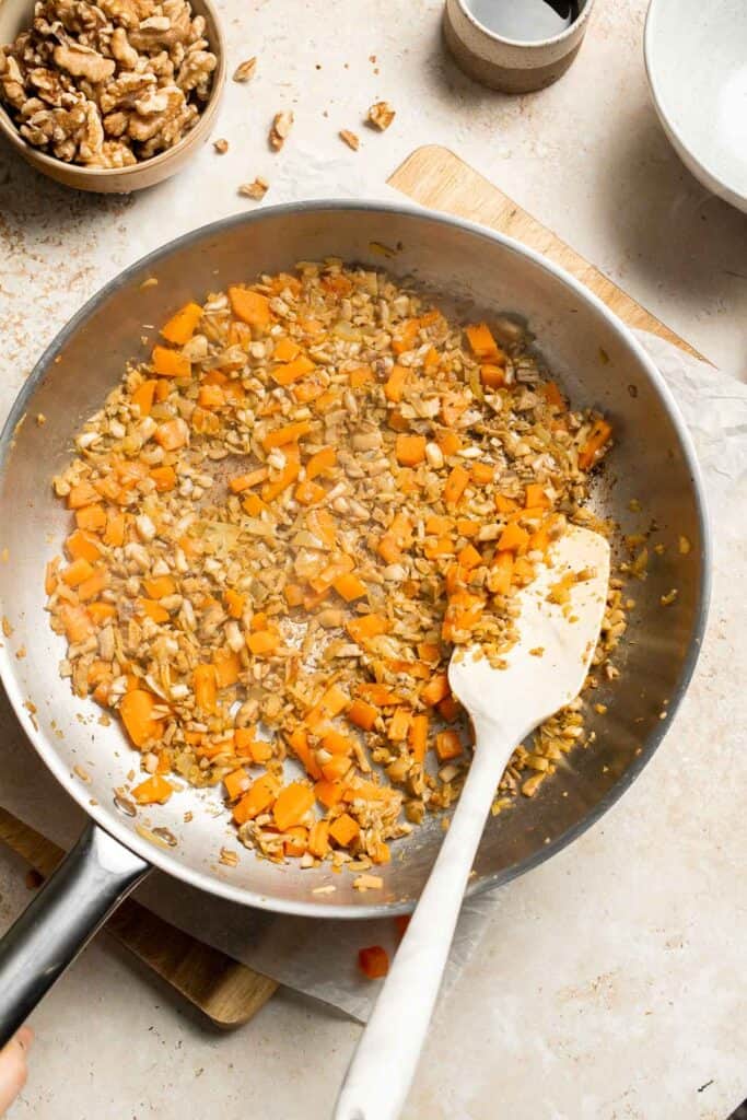Vegetarian Meatloaf made with lentils, mushrooms, vegetables, and walnuts is hearty, flavorful, and satisfying with a sweet tangy glaze. | aheadofthyme.com