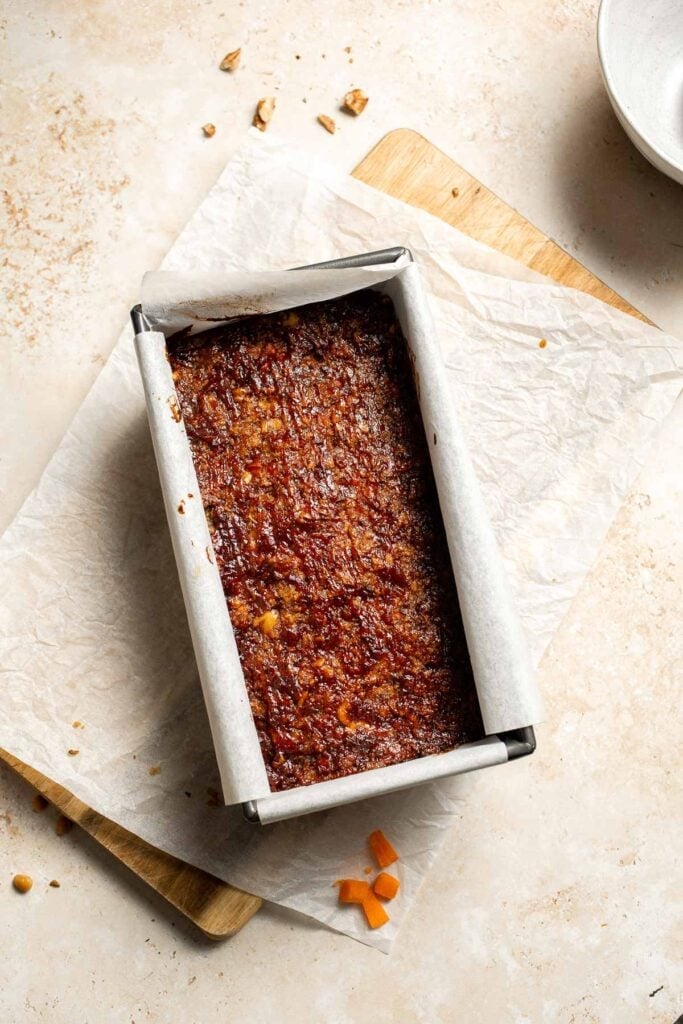 Vegetarian Meatloaf made with lentils, mushrooms, vegetables, and walnuts is hearty, flavorful, and satisfying with a sweet tangy glaze. | aheadofthyme.com