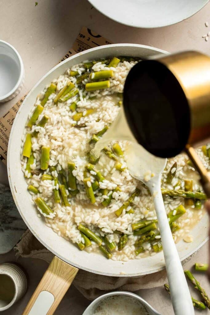 Creamy lemon asparagus risotto with Parmesan, bright spring flavors, and simple steps. Easy, elegant, and perfect for weeknight or entertaining meals. | aheadofthyme.com