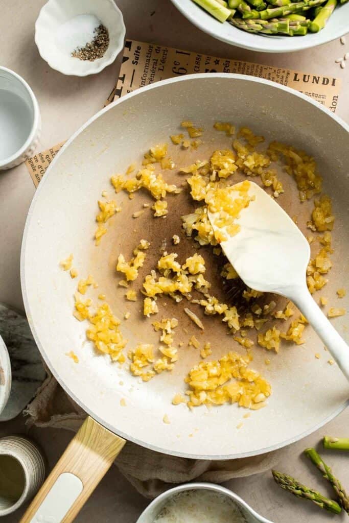 Creamy lemon asparagus risotto with Parmesan, bright spring flavors, and simple steps. Easy, elegant, and perfect for weeknight or entertaining meals. | aheadofthyme.com