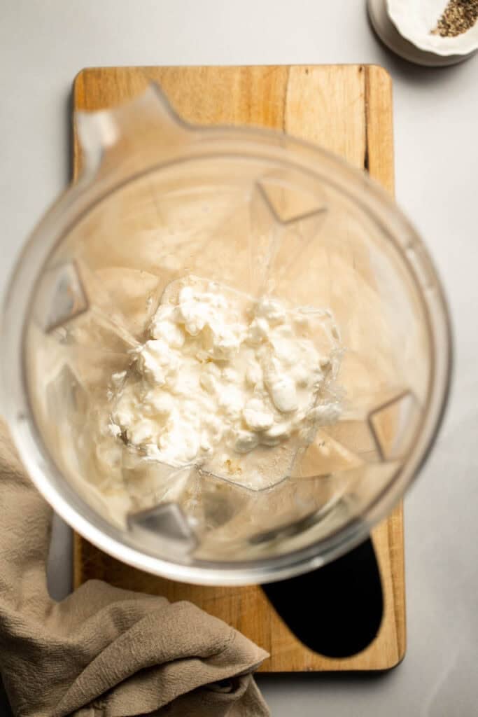 Creamy cottage cheese alfredo pasta made with simple ingredients, high protein, lighter than traditional alfredo, and ready in 20 minutes. | aheadofthyme.com