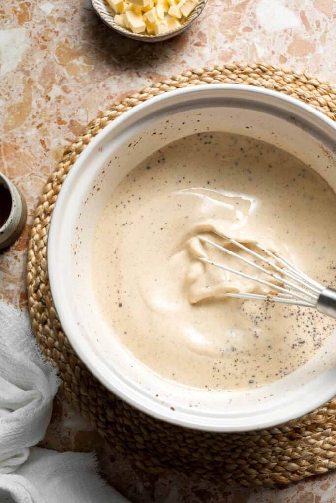 Overnight vanilla bean French toast casserole with buttery topping, perfect make ahead breakfast for holidays, brunch, and cozy weekends. | aheadofthyme.com