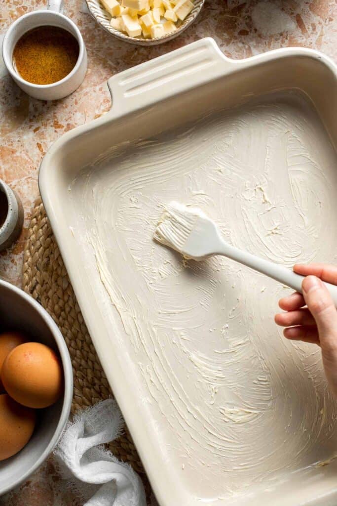 Overnight vanilla bean French toast casserole with buttery topping, perfect make ahead breakfast for holidays, brunch, and cozy weekends. | aheadofthyme.com