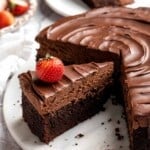 Chocolate mousse cake with rich layers, fluffy mousse, and glossy ganache. Easy, decadent dessert perfect for celebrations and chocolate lovers. | aheadofthyme.com