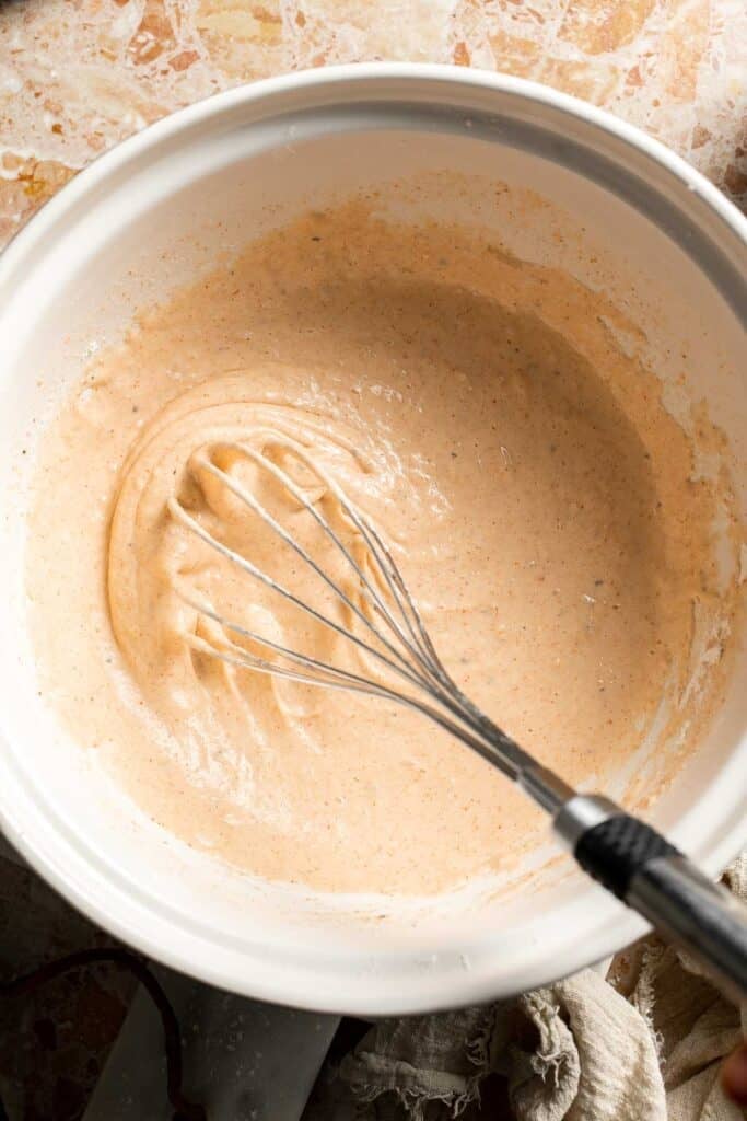 Smooth beer batter ready for frying.