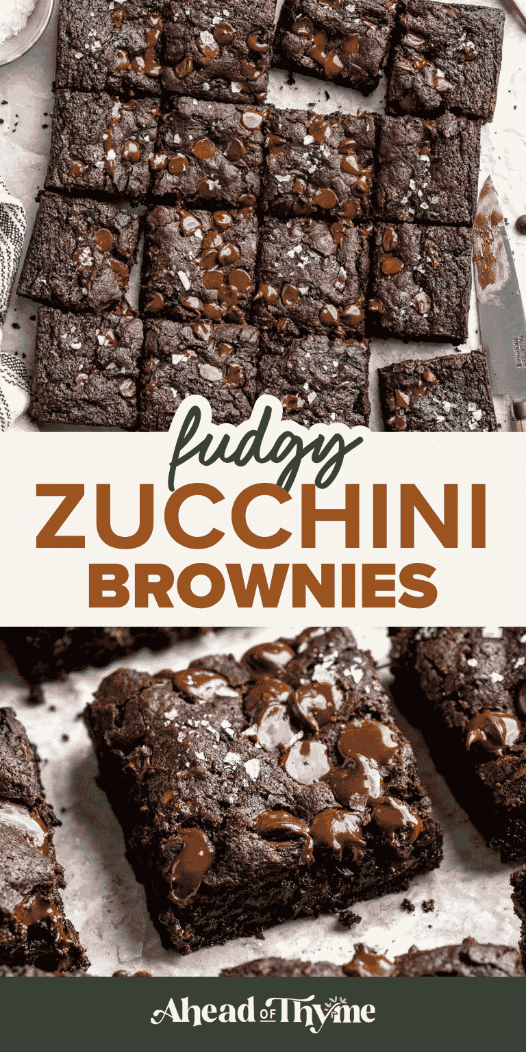 Fudgy Zucchini Brownies recipe — rich, one-bowl chocolate brownies made with shredded zucchini for the fudgiest texture | Ahead of Thyme